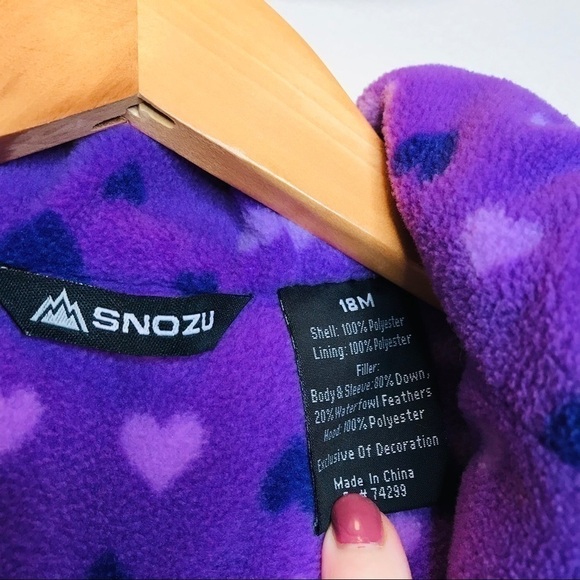 Snozu Girls Fleece Lined Winter Puffer Jacket - Picture 7 of 9